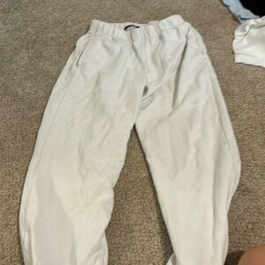 white small sweatpants